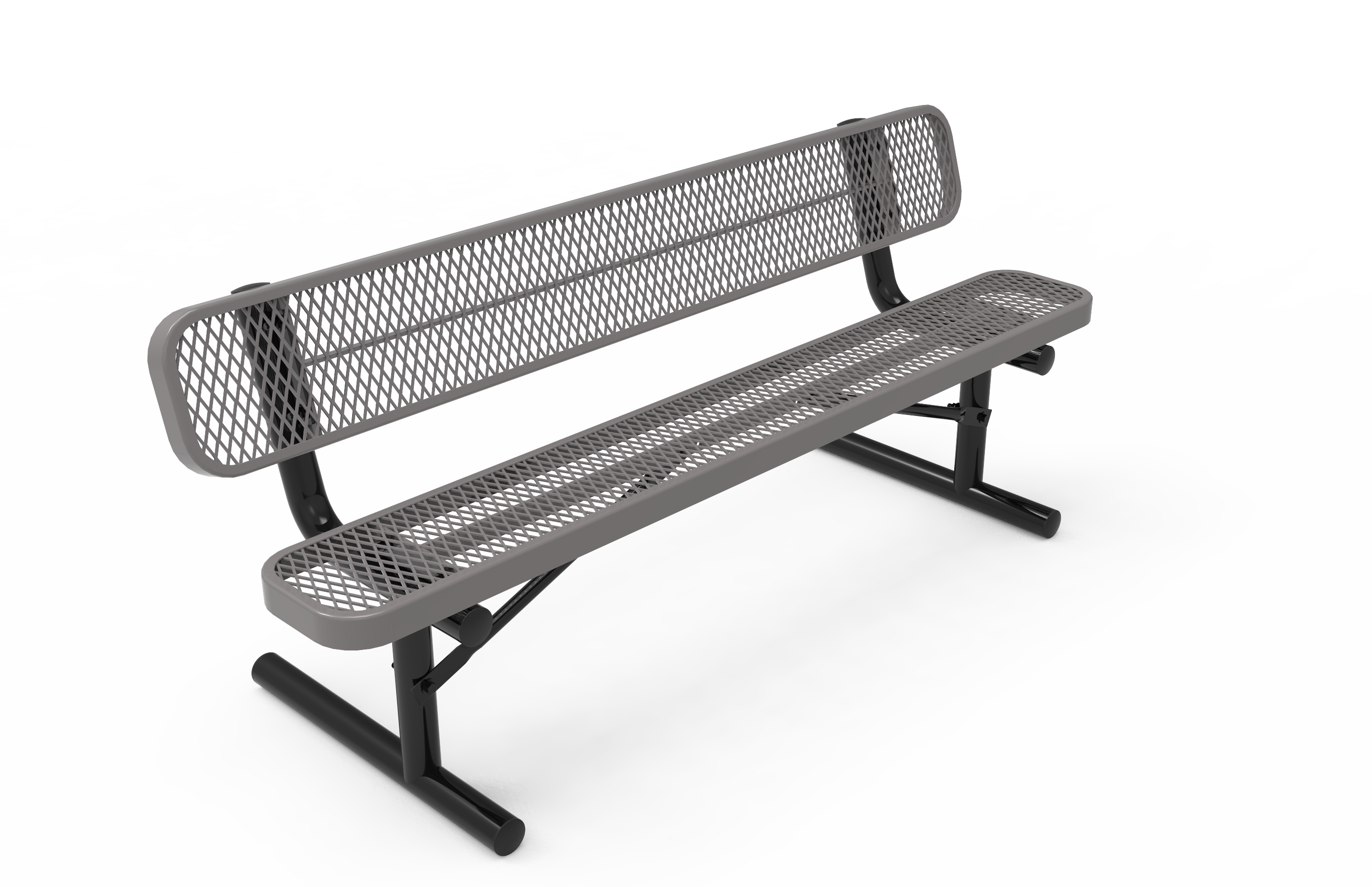 MyTCoat 4' - 8'  Standard Bench with Back - Expanded Metal - Portable