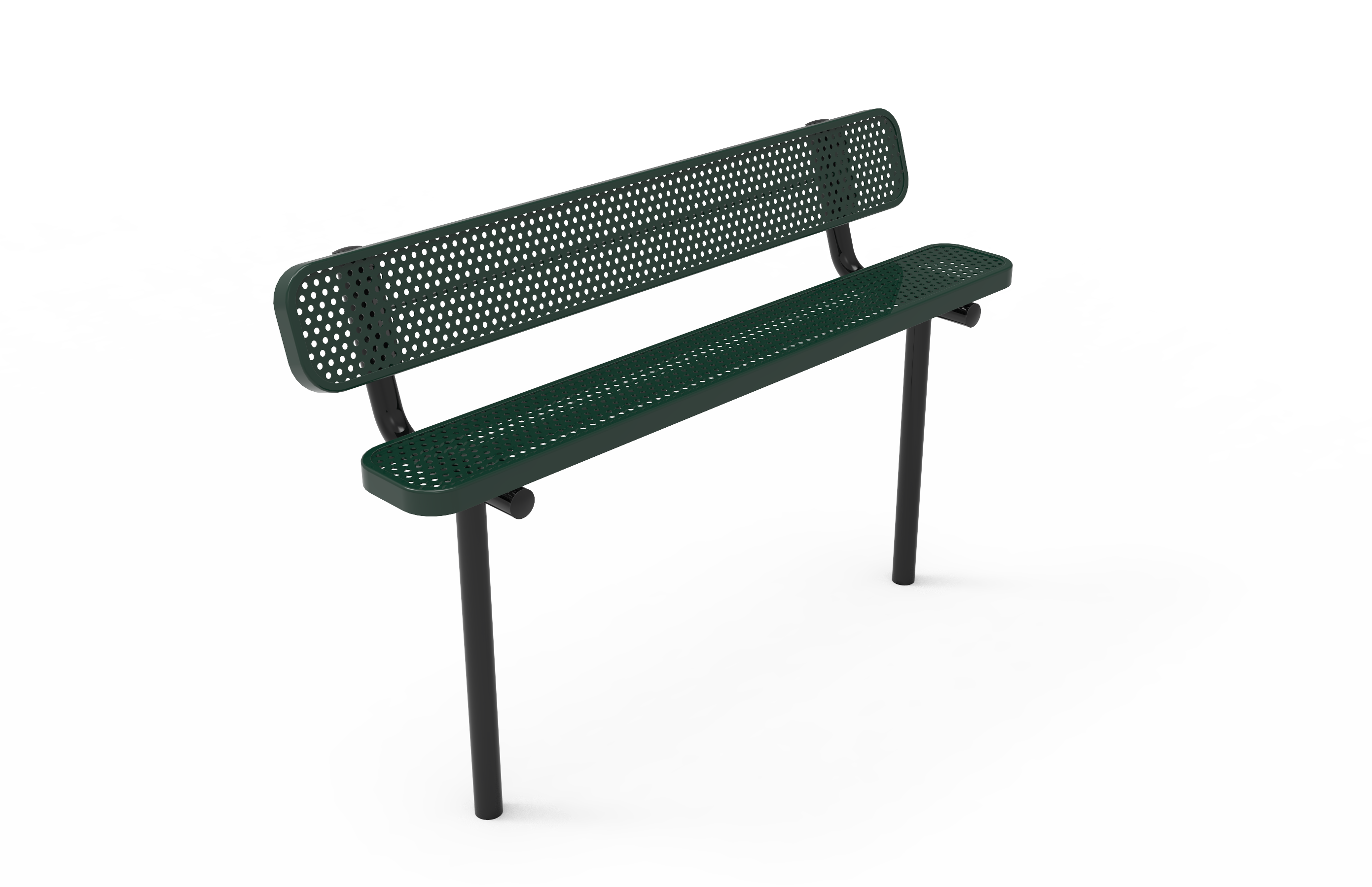 MyTCoat 4' - 8' Standard  Bench with Back - Punched Steel - Inground Mount