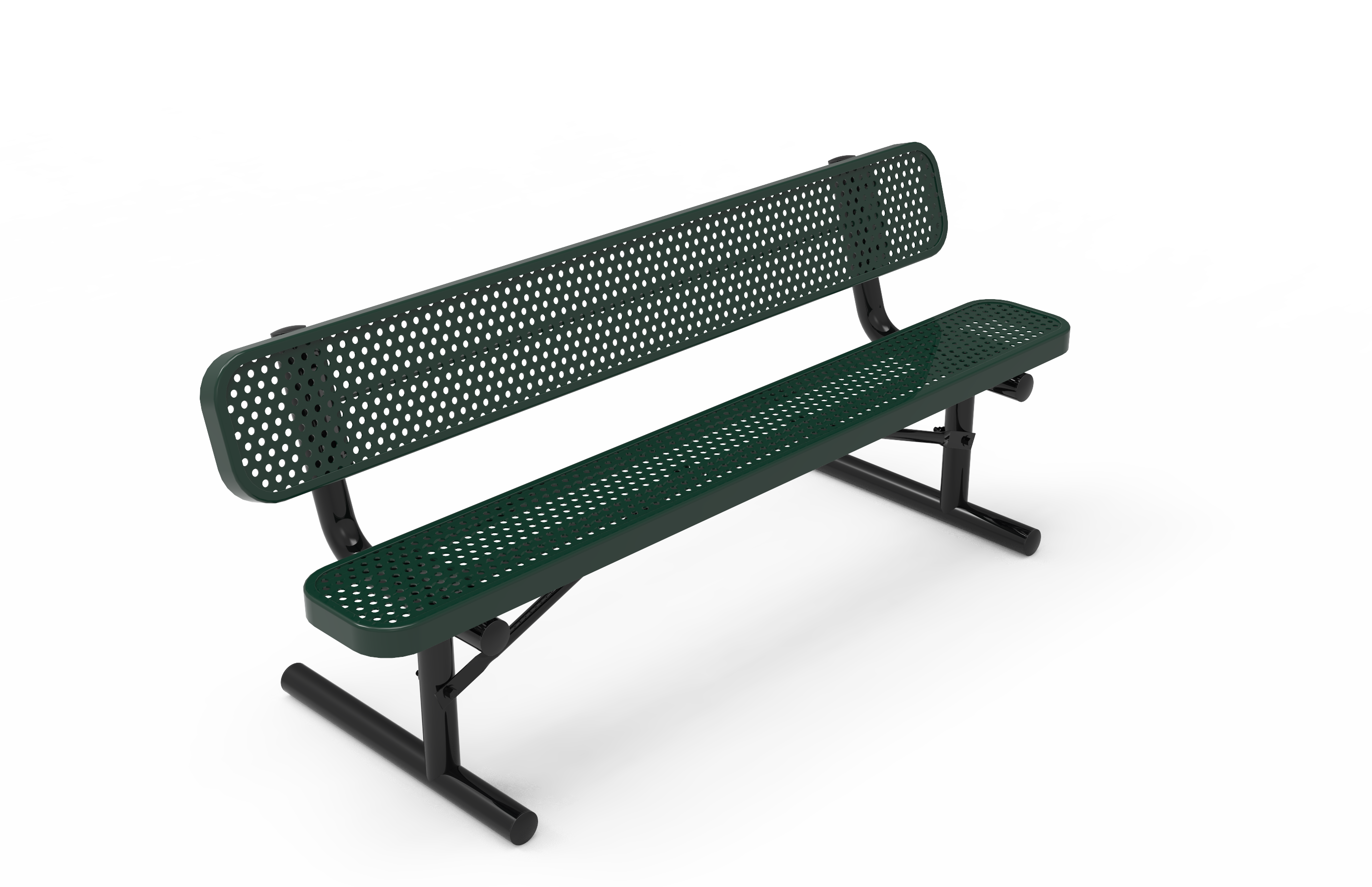 MyTCoat 4' - 8'  Standard Bench with Back - Punched Steel - Portable