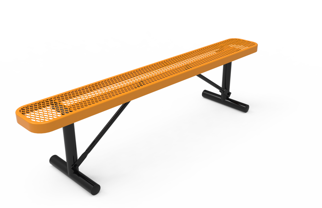 4' - 8'  Standard Bench without Back - Expanded Metal - Portable