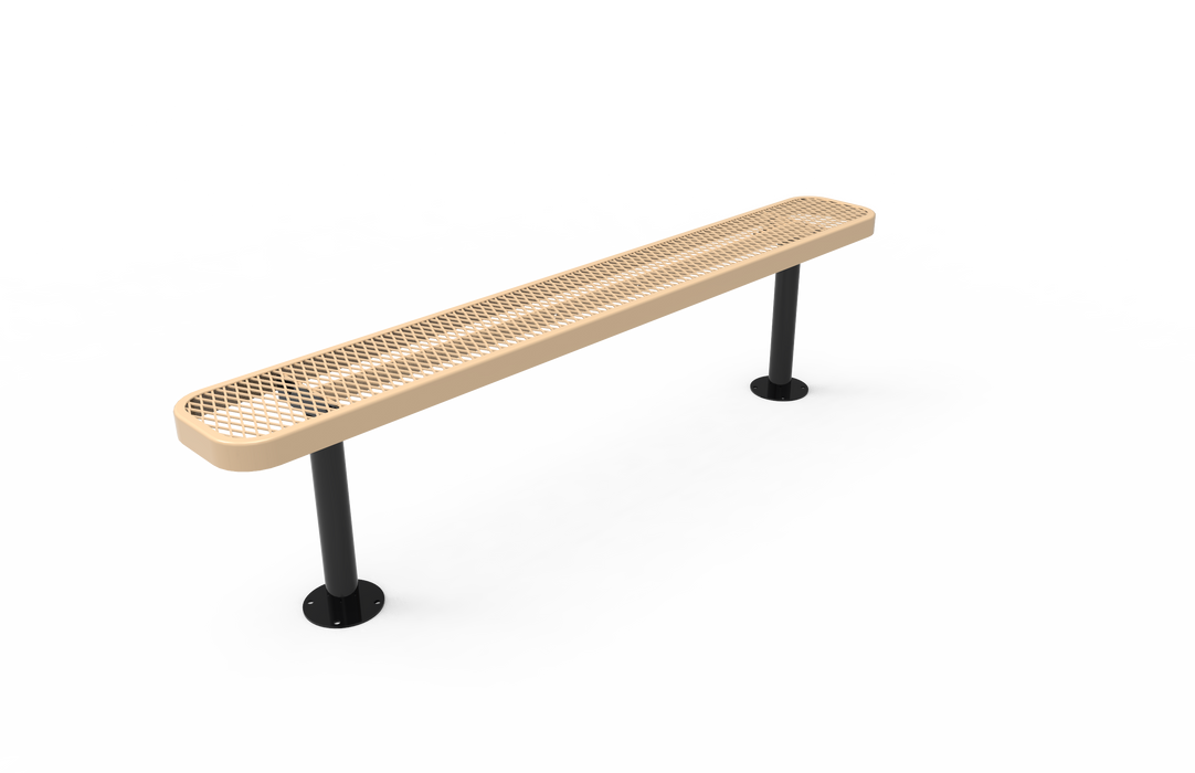 4' - 8' Standard Bench without Back - Expanded Metal - Surface Mount