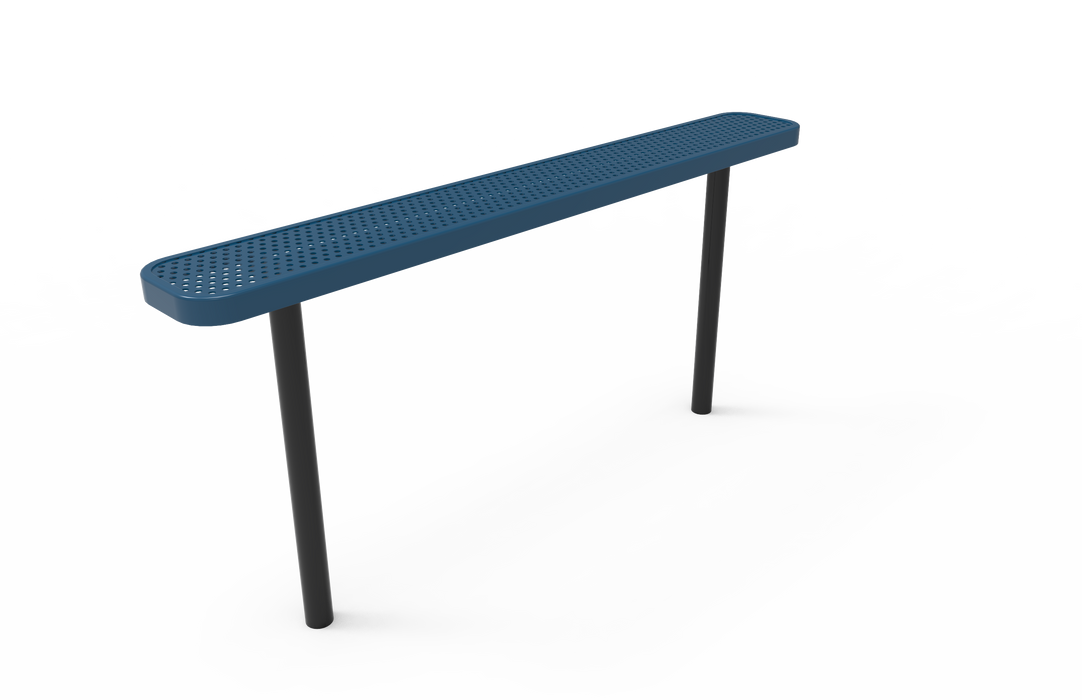 4' - 8' Standard  Bench without Back - Punched Steel - Inground Mount