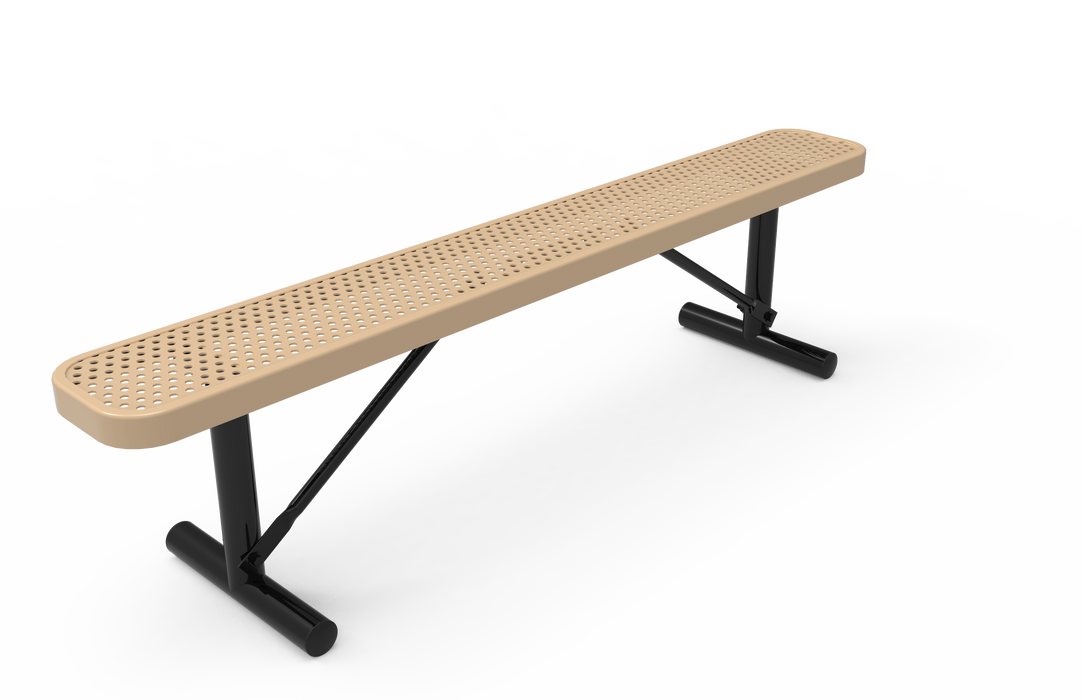4' - 8'  Standard Bench without Back - Punched Steel - Portable