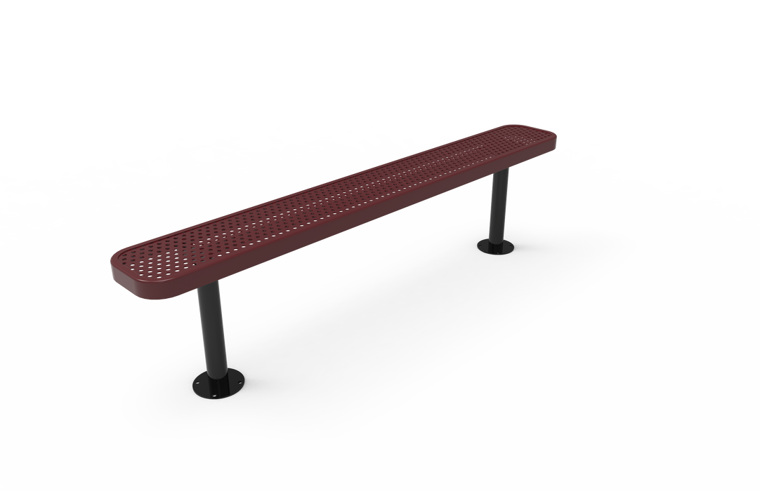 4' - 8' Standard  Bench without Back - Punched Steel - Surface Mount