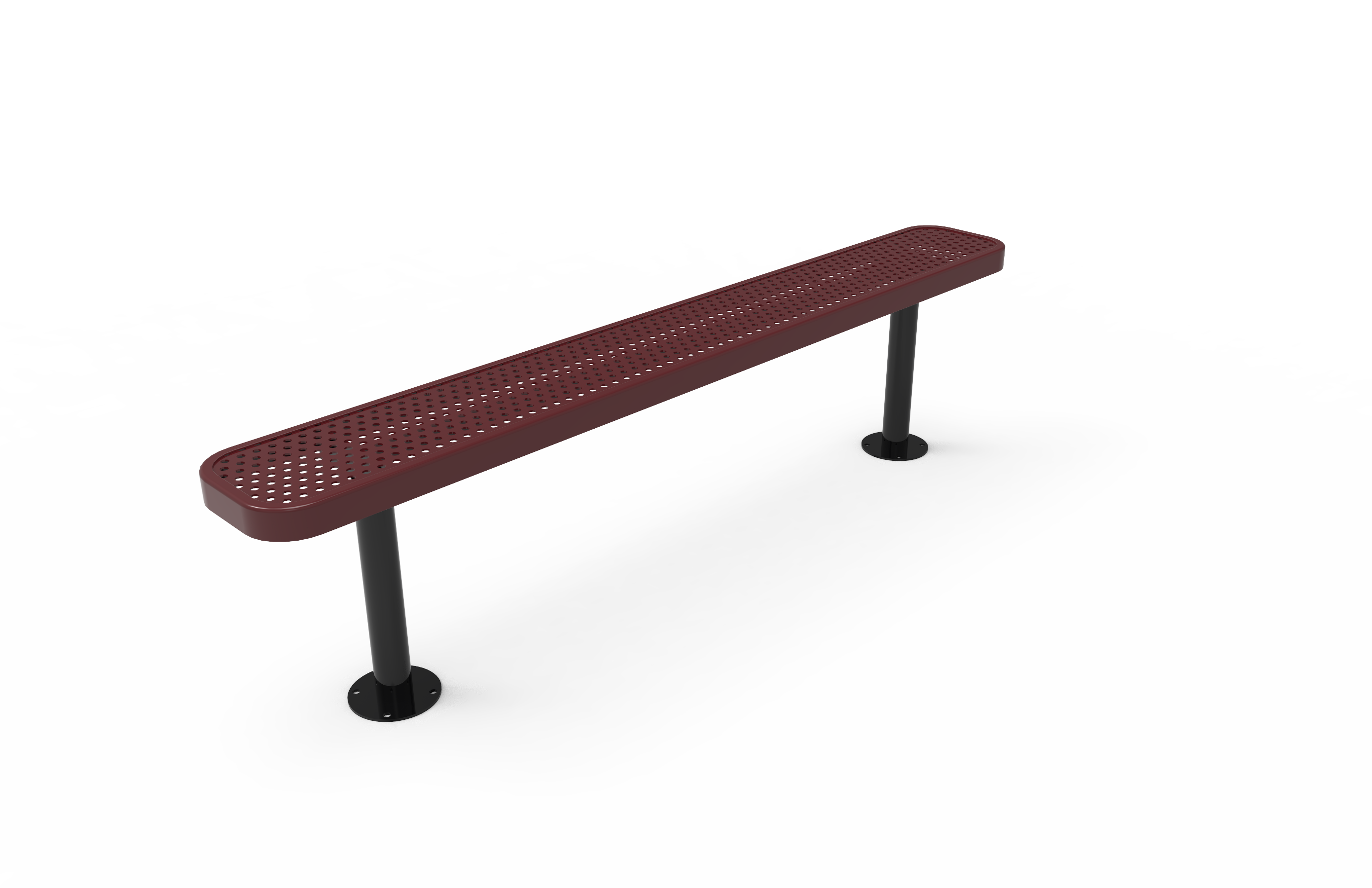 MyTCoat 4' - 8' Standard  Bench without Back - Punched Steel - Surface Mount