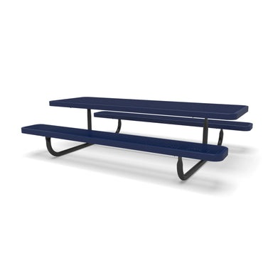 Black & Blue Wabash Valley Children's Signature Diamond Metal Portable Picnic Table in plastisol-coated steel, a children's picnic table with attached benches