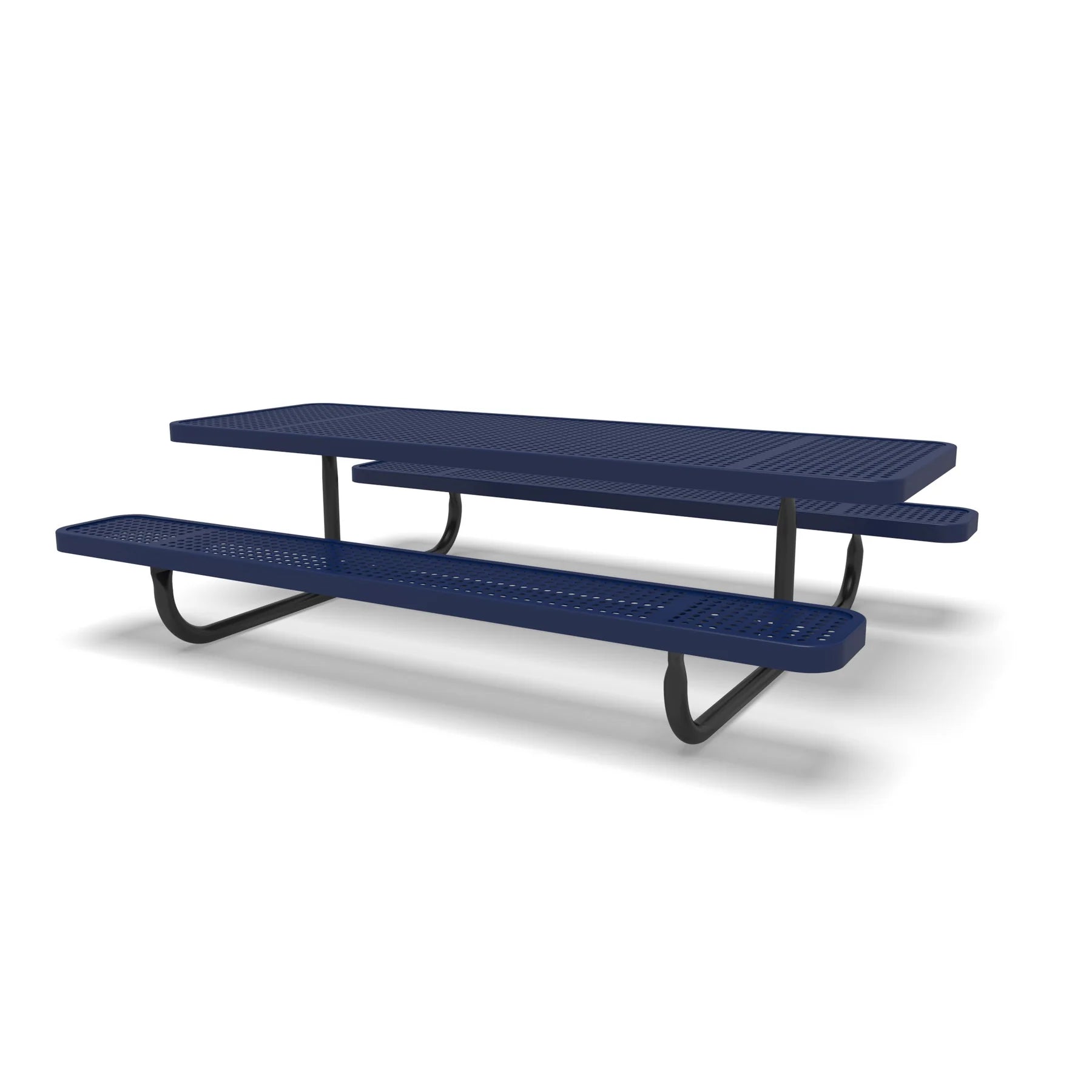 Black & Blue Wabash Valley Children's Signature Perforated Metal Portable Picnic Table in plastisol-coated steel, a kids metal picnic table