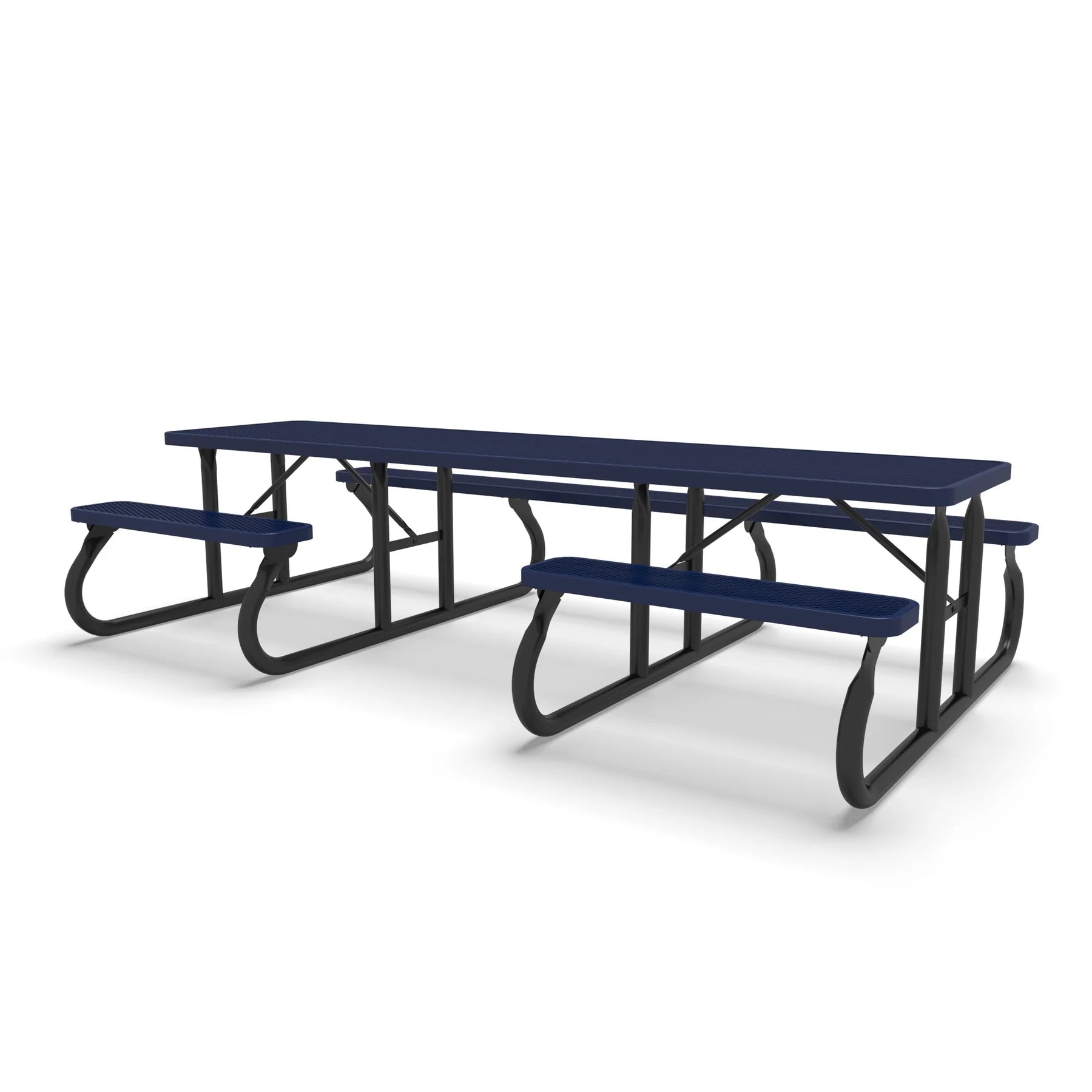 Black & Blue Wabash Valley Signature Side by Side ADA Accessible 10 ft Diamond Portable Picnic Table in plastisol-coated steel, a wheelchair picnic table