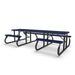 Black & Blue Wabash Valley Signature Side by Side ADA Accessible 10 ft Diamond Portable Picnic Table in plastisol-coated steel, a wheelchair picnic table