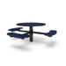 Black & Blue Wabash Valley Signature Round Pedestal Picnic Table, Diamond, Standard - ADA Accessible - Inground, in plastisol-coated steel, model SG250D, ada compliant table