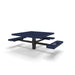 Black & Blue Wabash Valley Signature Square Pedestal Picnic Table, Diamond, Standard - ADA Accessible - Inground - 46 Inch, in plastisol-coated steel, model SG235D, business patio furniture