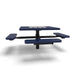 Black & Blue Wabash Valley Signature Square Pedestal Picnic Table, Perforated, Chessboard - ADA Accessible - Inground - 46 Inch, in plastisol-coated steel, model SP230P, chess and checkers table