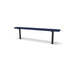 Black & Blue Wabash Valley Signature Steel Backless Bench, Diamond, 6' Inground posts, blue seat on a black frame, plastisol-coated steel, outdoor bench without back