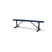 Black & Blue Wabash Valley Signature Steel Backless Bench, Diamond, 6' Portable with braced legs, blue seat on a black frame, plastisol-coated steel, team bench