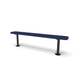 Black & Blue Wabash Valley Signature Steel Backless Bench, Diamond, 6' Surface Mount base plates, blue seat on a black frame, plastisol-coated steel, outdoor bench without back