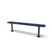 Black & Blue Wabash Valley Signature Steel Backless Bench, Perforated, 6' Surface Mount base plates, blue seat on a black frame, plastisol-coated steel, metal bench without back