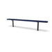 Black & Blue Wabash Valley Signature Steel Backless Bench, Diamond, 8' Inground posts, blue seat on a black frame, plastisol-coated steel, team bench
