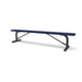 Black & Blue Wabash Valley Signature Steel Backless Bench, Diamond, 8' Portable with braced legs, blue seat on a black frame, plastisol-coated steel, outdoor bench without back