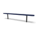 Black & Blue Wabash Valley Signature Steel Backless Bench, Perforated, 8' Inground posts, blue seat on a black frame, plastisol-coated steel, 96 inch bench