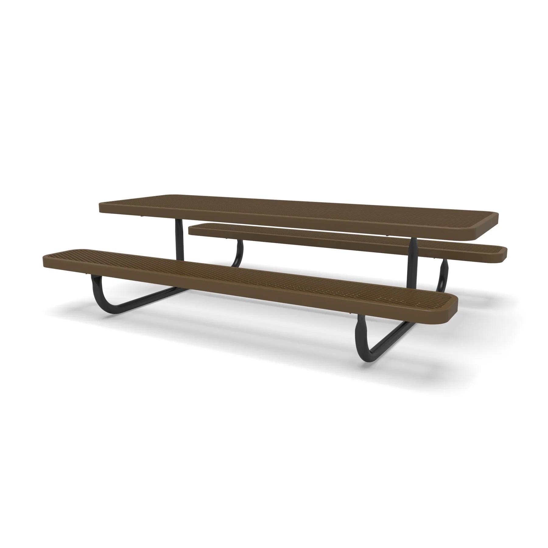Black & Brown Wabash Valley Children's Signature Diamond Metal Portable Picnic Table in plastisol-coated steel, a kids table with benches