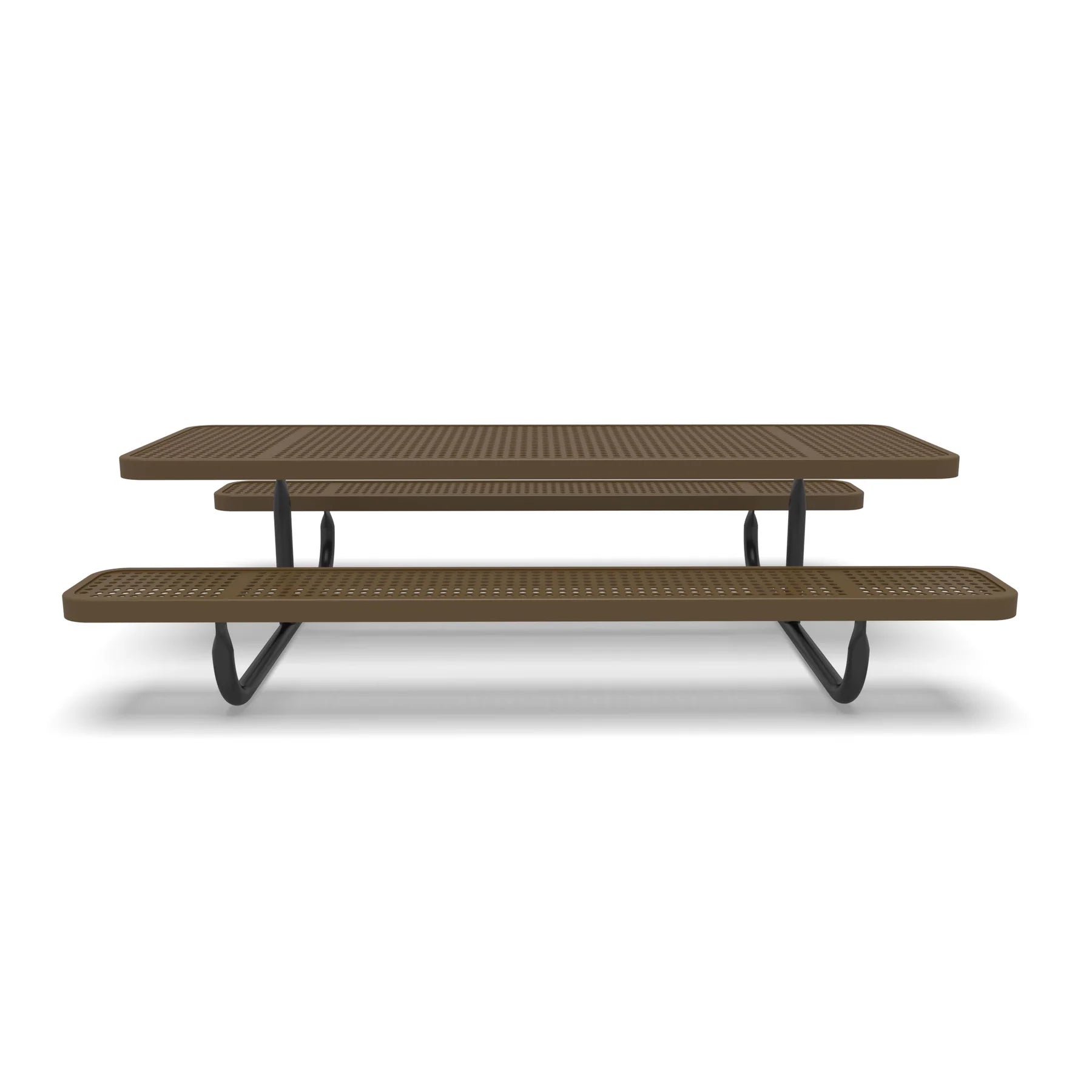 Black & Brown Wabash Valley Children's Signature Perforated Metal Portable Picnic Table in plastisol-coated steel, a kids outdoor dining table