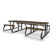 Black & Brown Wabash Valley Signature Side by Side ADA Accessible 10 ft Diamond Portable Picnic Table in plastisol-coated steel, a 10 foot picnic table with a wheelchair slot