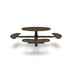 Black & Brown Wabash Valley Signature Round Pedestal Picnic Table, Diamond, Standard - ADA Accessible - Inground, in plastisol-coated steel, model SG250D, round outdoor metal table