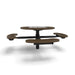 Black & Brown Wabash Valley Signature Round Pedestal Picnic Table, Diamond, Chessboard - ADA Accessible - Inground, in plastisol-coated steel, model SP215D, outdoor chess board
