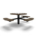 Black & Brown Wabash Valley Signature Round Pedestal Picnic Table, Perforated, Chessboard - ADA Accessible - Inground, in plastisol-coated steel, model SP215P, park chess table