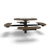 Black & Brown Wabash Valley Signature Round Pedestal Picnic Table, Perforated, Chessboard - 4 Seats - Inground, in plastisol-coated steel, model SP210P, park chess table