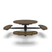 Black & Brown Wabash Valley Signature Round Pedestal Picnic Table, Perforated, Standard - 4 Seats - Inground, in plastisol-coated steel, model SG245P, commercial patio furniture