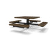 Black & Brown Wabash Valley Signature Square Pedestal Picnic Table, Diamond, Standard - 4 Seats - Inground - 40 Inch, in plastisol-coated steel, model SG215D, 40 inch square table