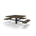 Black & Brown Wabash Valley Signature Square Pedestal Picnic Table, Diamond, Standard - ADA Accessible - Inground - 46 Inch, in plastisol-coated steel, model SG235D, ada accessible table