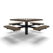 Black & Brown Wabash Valley Signature Square Pedestal Picnic Table, Perforated, Chessboard - 4 Seats - Inground - 46 Inch, in plastisol-coated steel, model SP225P, chess and checkers table