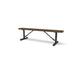 Black & Brown Wabash Valley Signature Steel Backless Bench, Diamond, 6' Portable with braced legs, brown seat on a black frame, plastisol-coated steel, outdoor seating bench