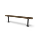 Black & Brown Wabash Valley Signature Steel Backless Bench, Diamond, 6' Surface Mount base plates, brown seat on a black frame, plastisol-coated steel, outdoor seating bench