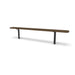 Black & Brown Wabash Valley Signature Steel Backless Bench, Diamond, 8' Inground posts, brown seat on a black frame, plastisol-coated steel, outdoor bench without back