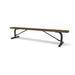 Black & Brown Wabash Valley Signature Steel Backless Bench, Diamond, 8' Portable with braced legs, brown seat on a black frame, plastisol-coated steel, 96 inch bench