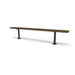 Black & Brown Wabash Valley Signature Steel Backless Bench, Diamond, 8' Surface Mount base plates, brown seat on a black frame, plastisol-coated steel, 96 inch bench
