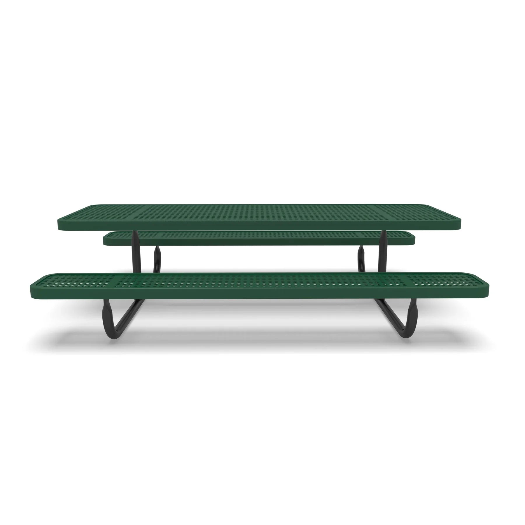 Black & Green Wabash Valley Children's Signature Perforated Metal Portable Picnic Table in plastisol-coated steel, a kids table with benches