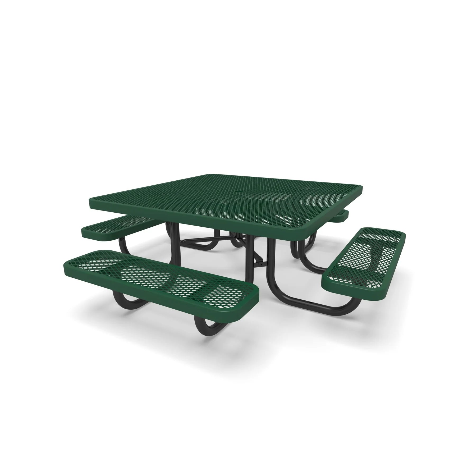 Black & Green Wabash Valley Children's Signature Square Diamond Metal Portable Picnic Table in plastisol-coated steel, a playground picnic table