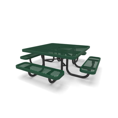 Black & Green Wabash Valley Children's Signature Square Diamond Metal Portable Picnic Table in plastisol-coated steel, a playground picnic table