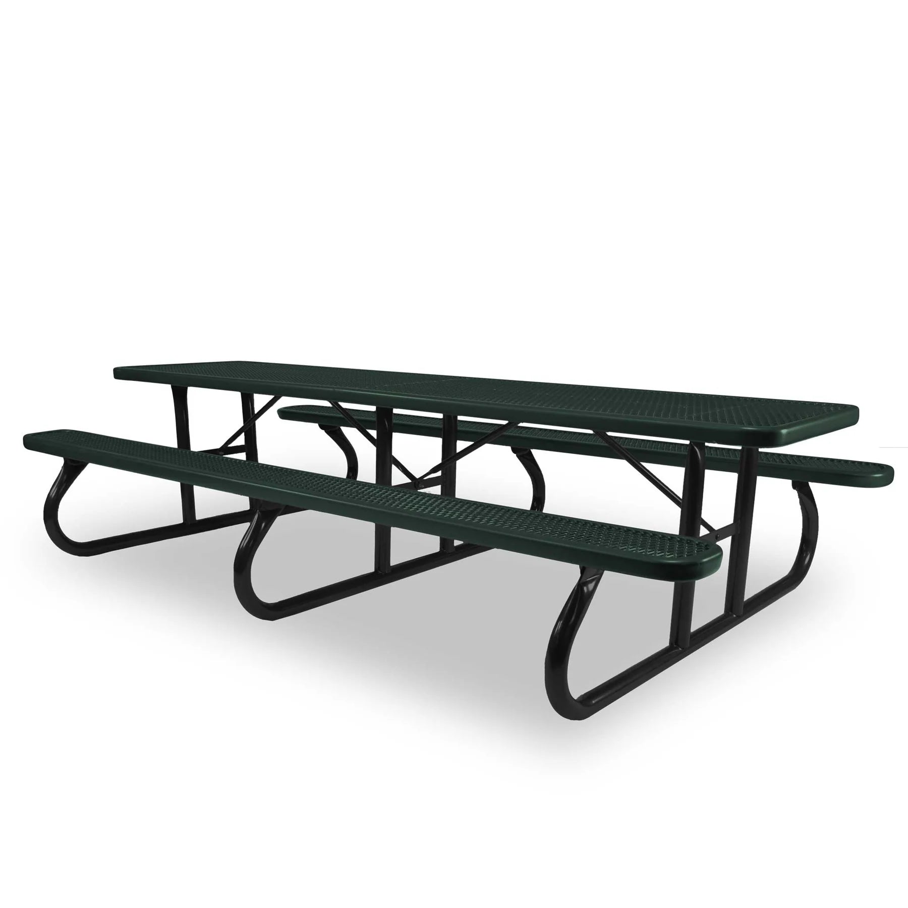 Black & Green Wabash Valley Shelter Signature 10 ft Diamond Metal Portable Picnic Table in plastisol-coated steel, a large outdoor dining table