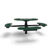Black & Green Wabash Valley Signature Round Pedestal Picnic Table, Diamond, Chessboard - ADA Accessible - Inground, in plastisol-coated steel, model SP215D, outdoor chess board