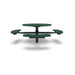 Black & Green Wabash Valley Signature Round Pedestal Picnic Table, Perforated, Standard - ADA Accessible - Inground, in plastisol-coated steel, model SG250P, commercial patio furniture
