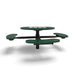 Black & Green Wabash Valley Signature Round Pedestal Picnic Table, Perforated, Chessboard - ADA Accessible - Inground, in plastisol-coated steel, model SP215P, park chess table