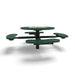 Black & Green Wabash Valley Signature Round Pedestal Picnic Table, Perforated, Chessboard - 4 Seats - Inground, in plastisol-coated steel, model SP210P, park chess table