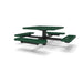 Black & Green Wabash Valley Signature Square Pedestal Picnic Table, Diamond, Standard - 4 Seats - Inground - 40 Inch, in plastisol-coated steel, model SG215D, expanded metal table