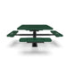 Black & Green Wabash Valley Signature Square Pedestal Picnic Table, Diamond, Standard - 4 Seats - Surface Mount - 46 Inch, in plastisol-coated steel, model SG229D, patio furniture for business