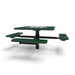 Black & Green Wabash Valley Signature Square Pedestal Picnic Table, Diamond, Chessboard - ADA Accessible - Inground - 46 Inch, in plastisol-coated steel, model SP230D, chess and checkers table